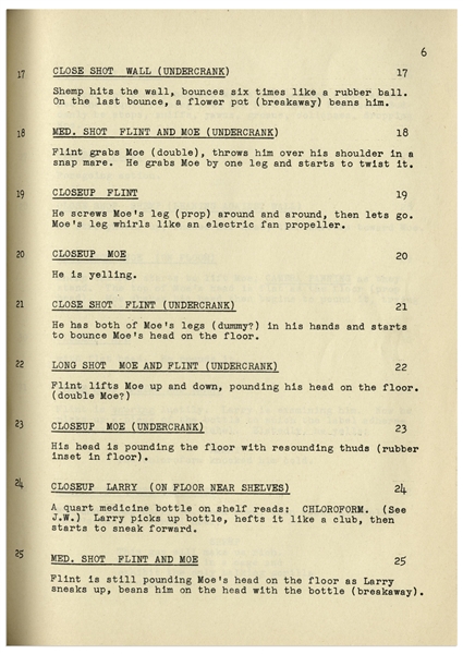 Moe Howard's 8pp. Script Dated September 1952 for The Three Stooges Film ''Bubble Trouble'', Working Title ''Drugstore Dubs'' -- Signed by Moe on Cover & With Additional Call Sheet -- Very Good